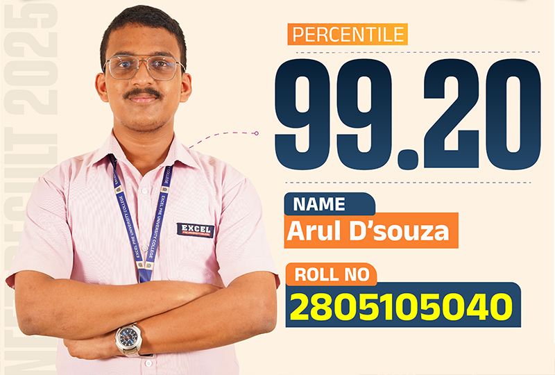 NEET Topper 2025 - Excel PU College