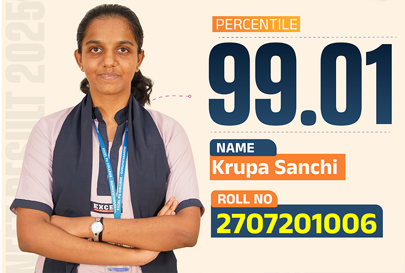 NEET Topper 2025 - Excel PU College